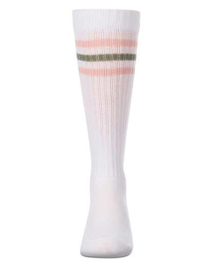 Girls "Sunshine" Triple-Stripe Cotton-Blend Ribbed Knee High Sock