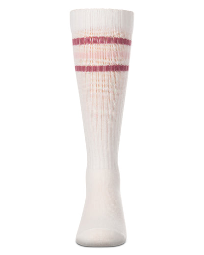 Girls "Sunshine" Triple-Stripe Cotton-Blend Ribbed Knee High Sock