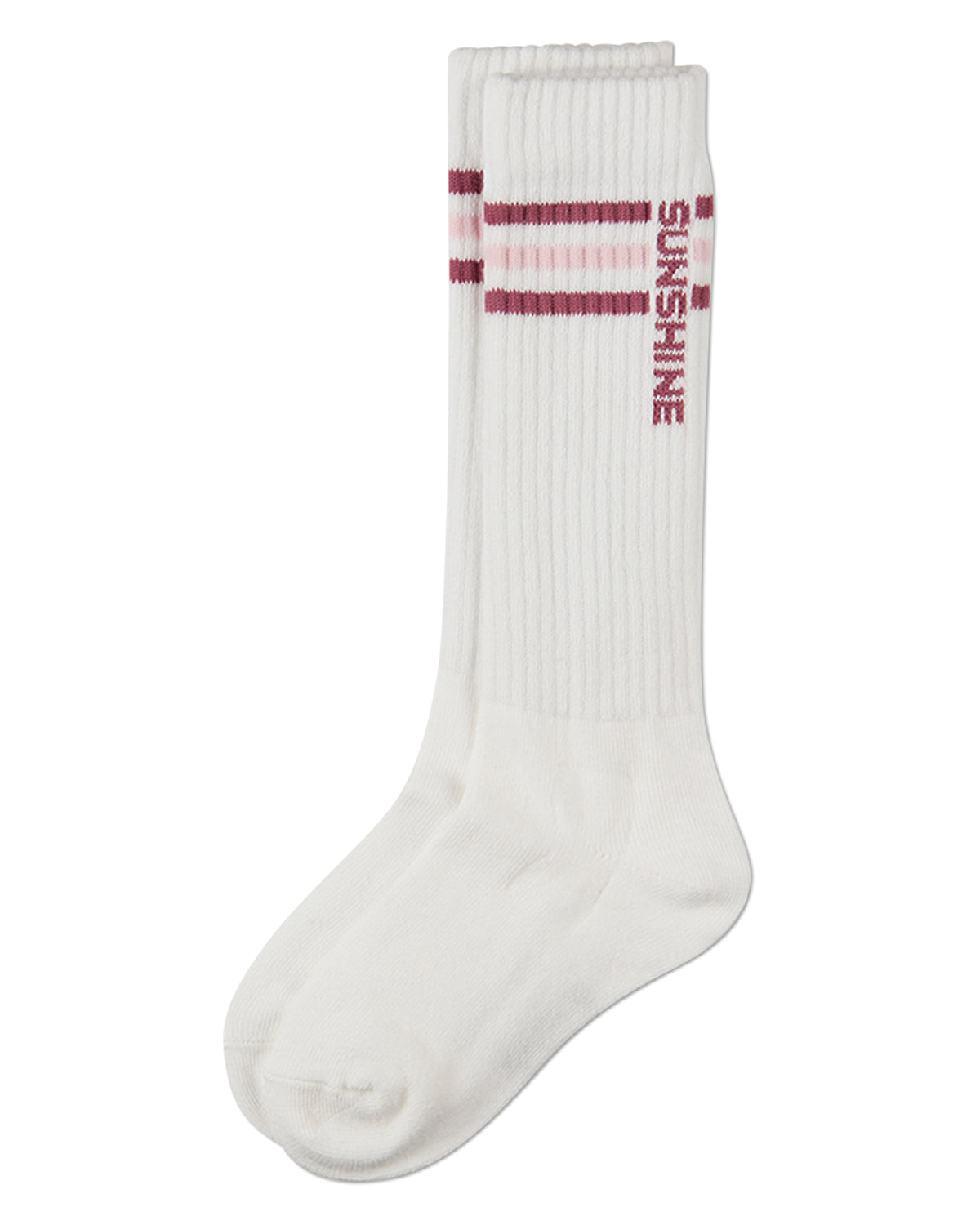 Girls "Sunshine" Triple-Stripe Cotton-Blend Ribbed Knee High Sock