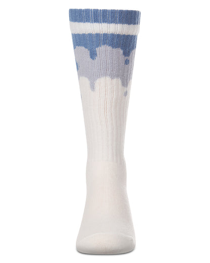 Girls "Paint Drip" Ribbed Cotton-Blend Novelty Knee High Sock