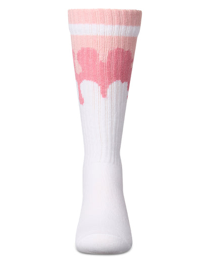 Girls "Paint Drip" Ribbed Cotton-Blend Novelty Knee High Sock