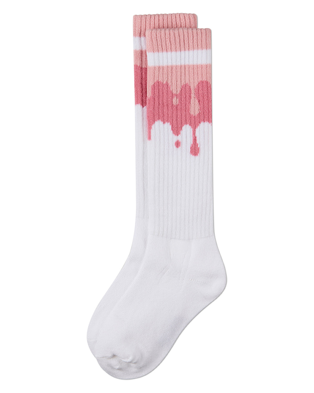 Girls "Paint Drip" Ribbed Cotton-Blend Novelty Knee High Sock