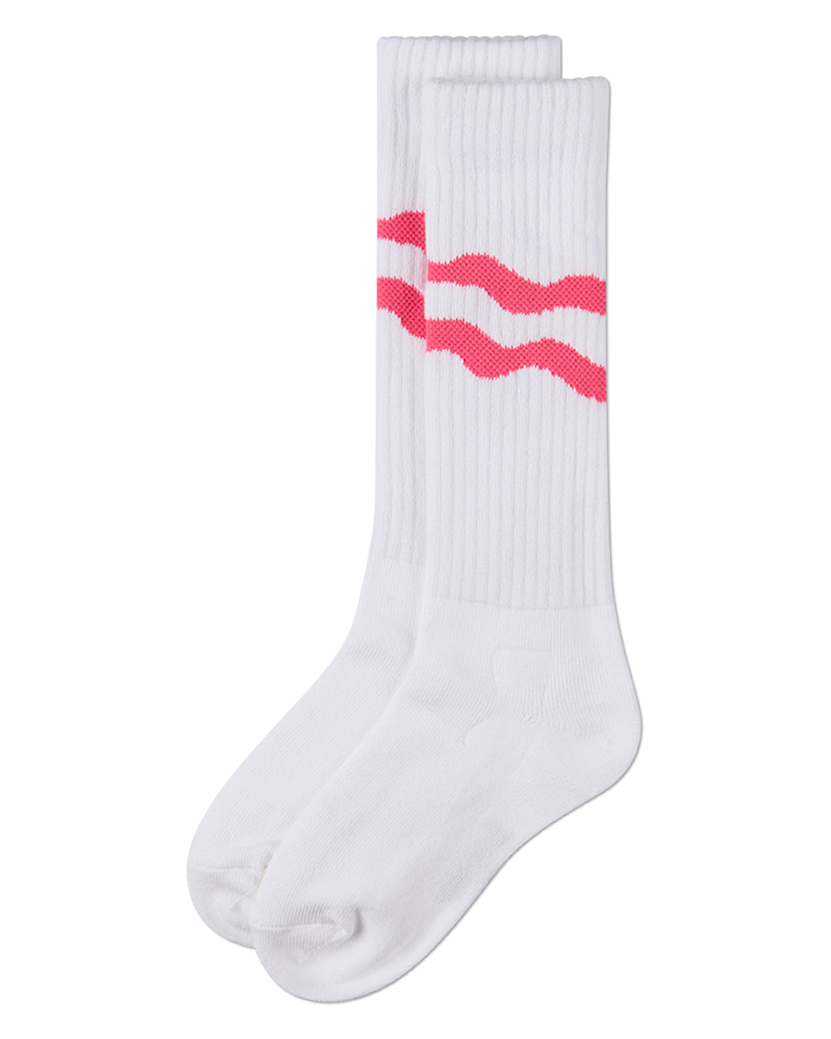 Girls "Double Wave" Ribbed Cotton-Blend Knee High Sock