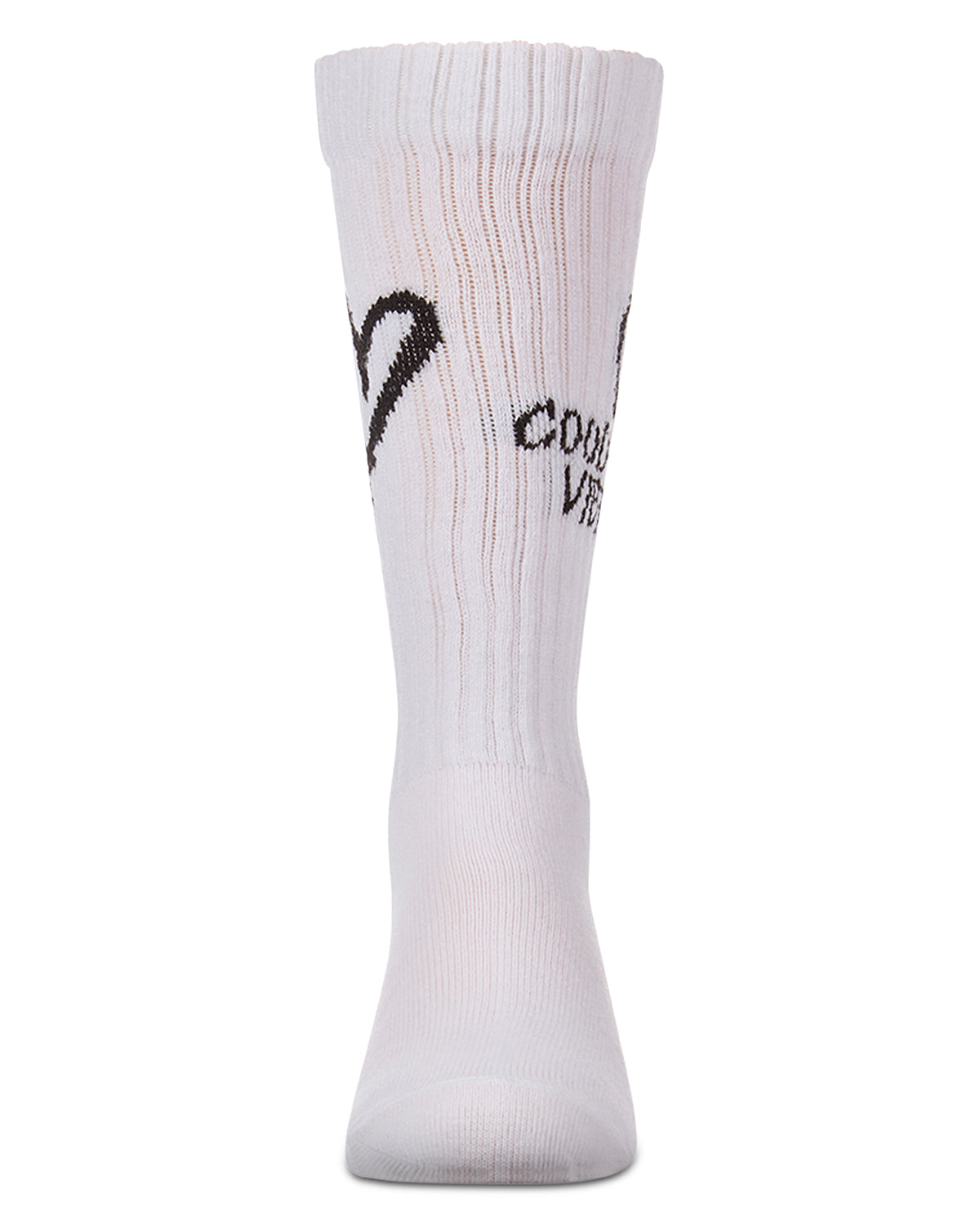 Girls "Good Vibes Heart" Ribbed Cotton Blend Knee High Sock