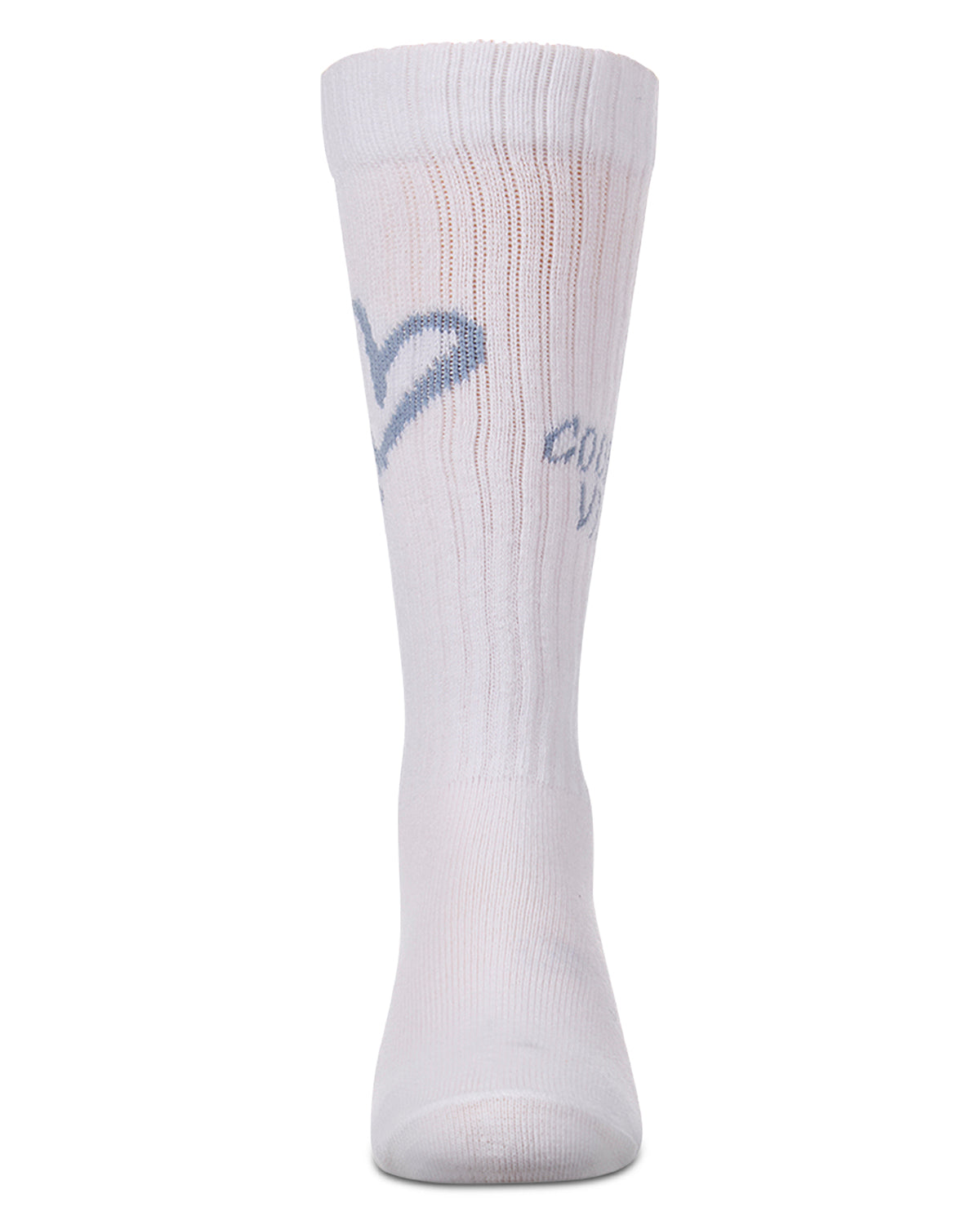 Girls "Good Vibes Heart" Ribbed Cotton Blend Knee High Sock
