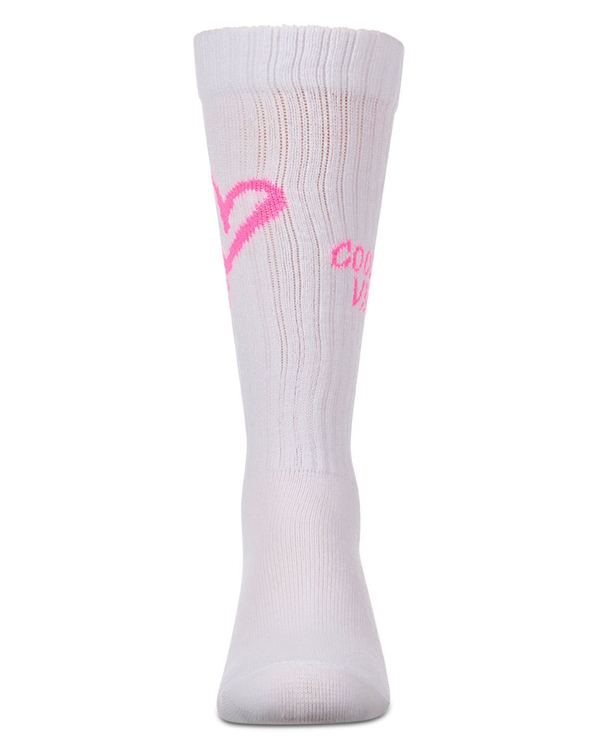 Girls "Good Vibes Heart" Ribbed Cotton Blend Knee High Sock