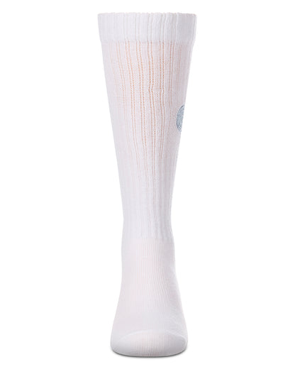 Girls "Embroidered Lollypop" Ribbed Cotton-Blend Knee High Sock