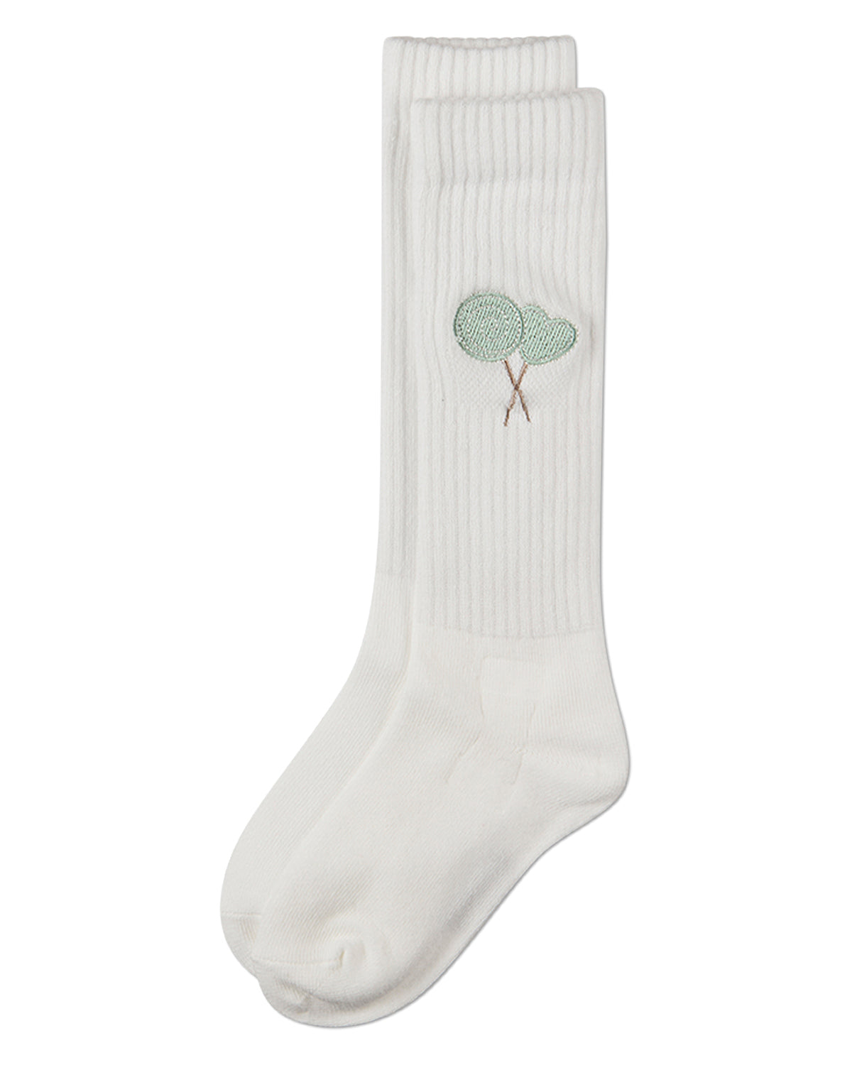 Girls "Embroidered Lollypop" Ribbed Cotton-Blend Knee High Sock