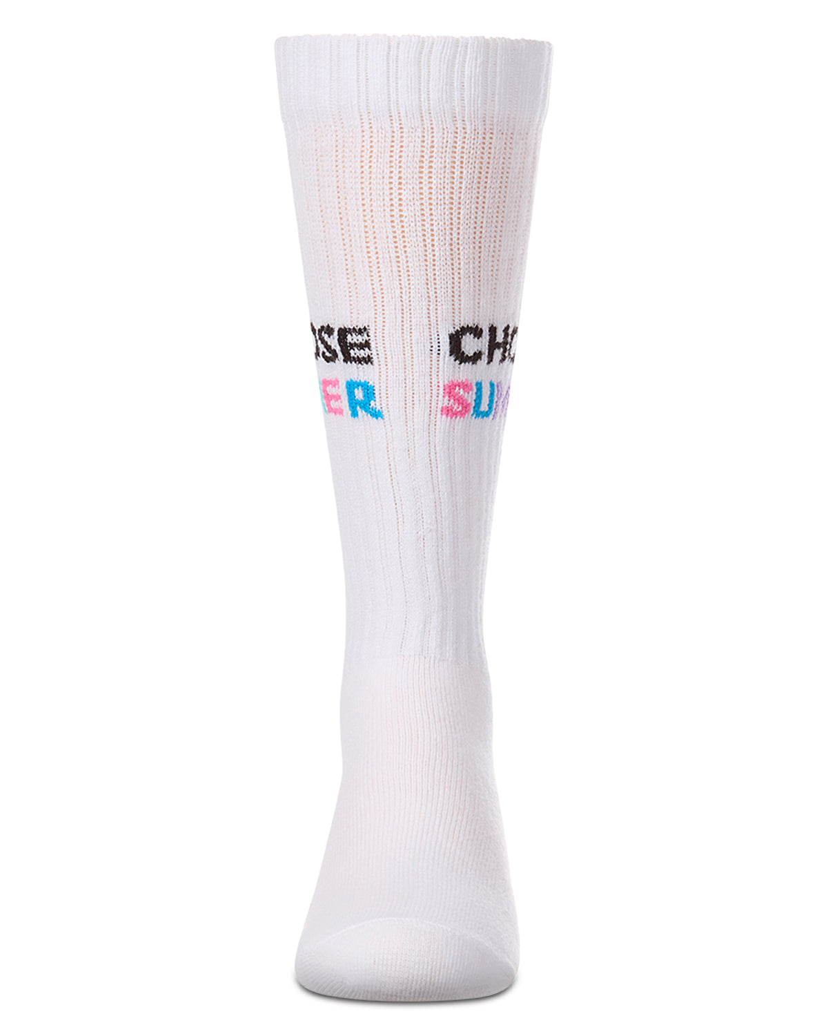 Girls "Choose Summer" Ribbed Cotton Blend Knee High Sock