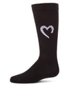 Girls "Open Heart" Ribbed Cotton-Rich Novelty Knee High Sock
