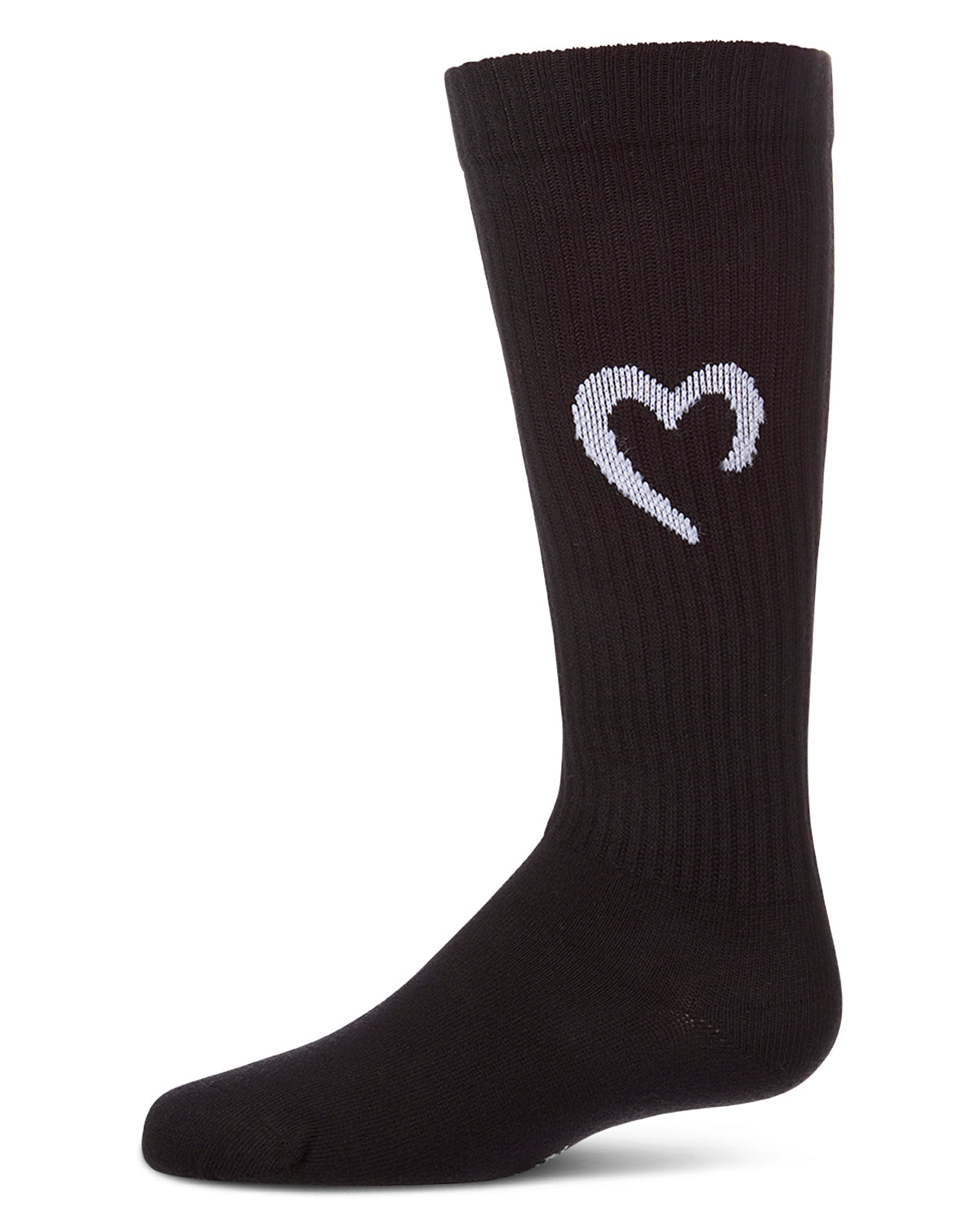 Girls "Open Heart" Ribbed Cotton-Rich Novelty Knee High Sock