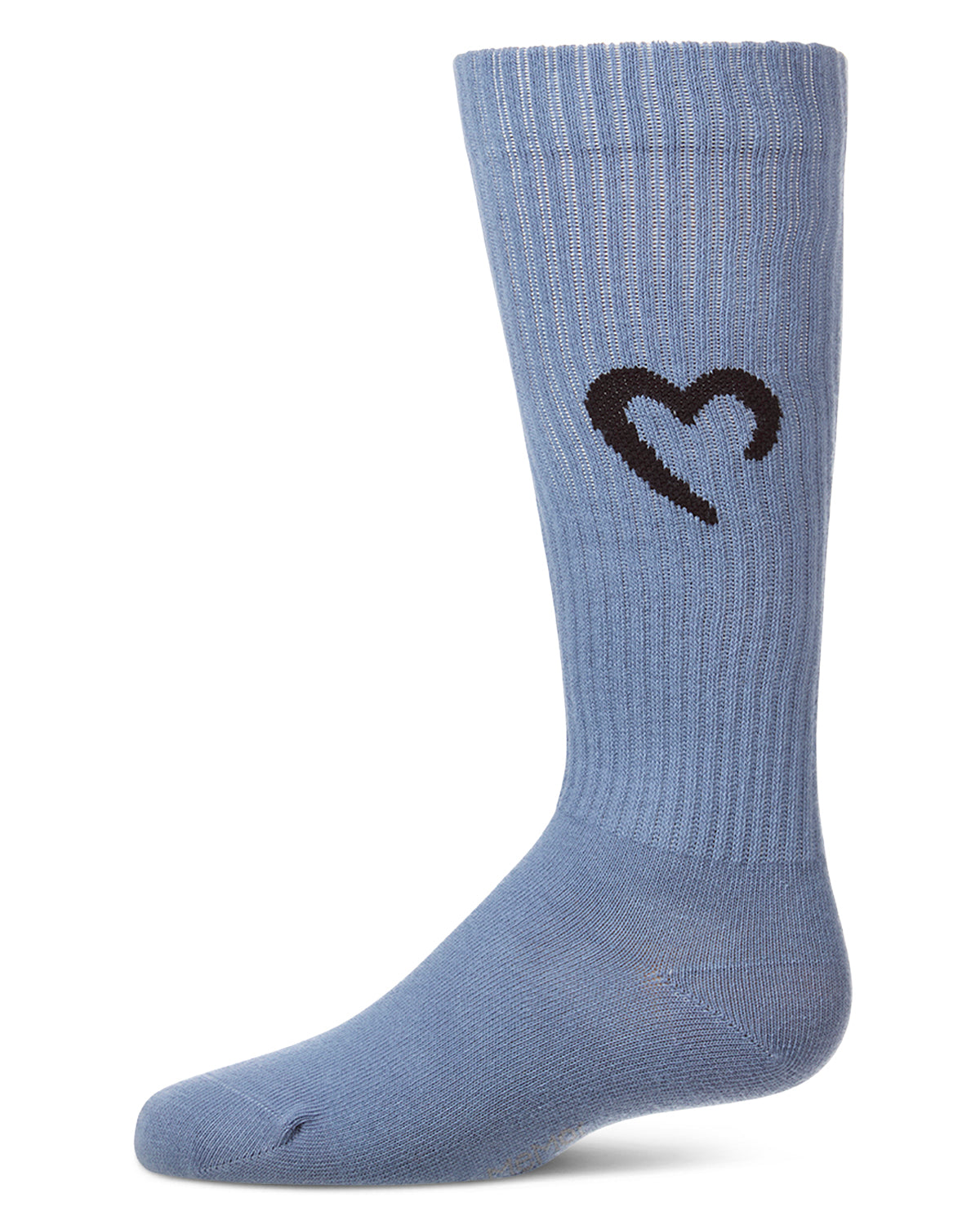 Girls "Open Heart" Ribbed Cotton-Rich Novelty Knee High Sock