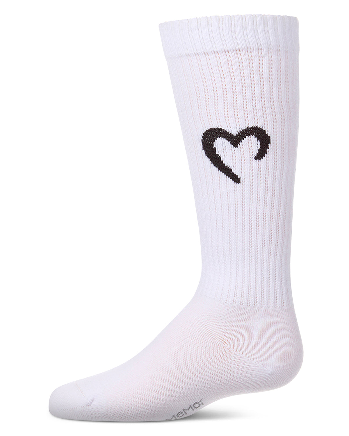 Girls "Open Heart" Ribbed Cotton-Rich Novelty Knee High Sock