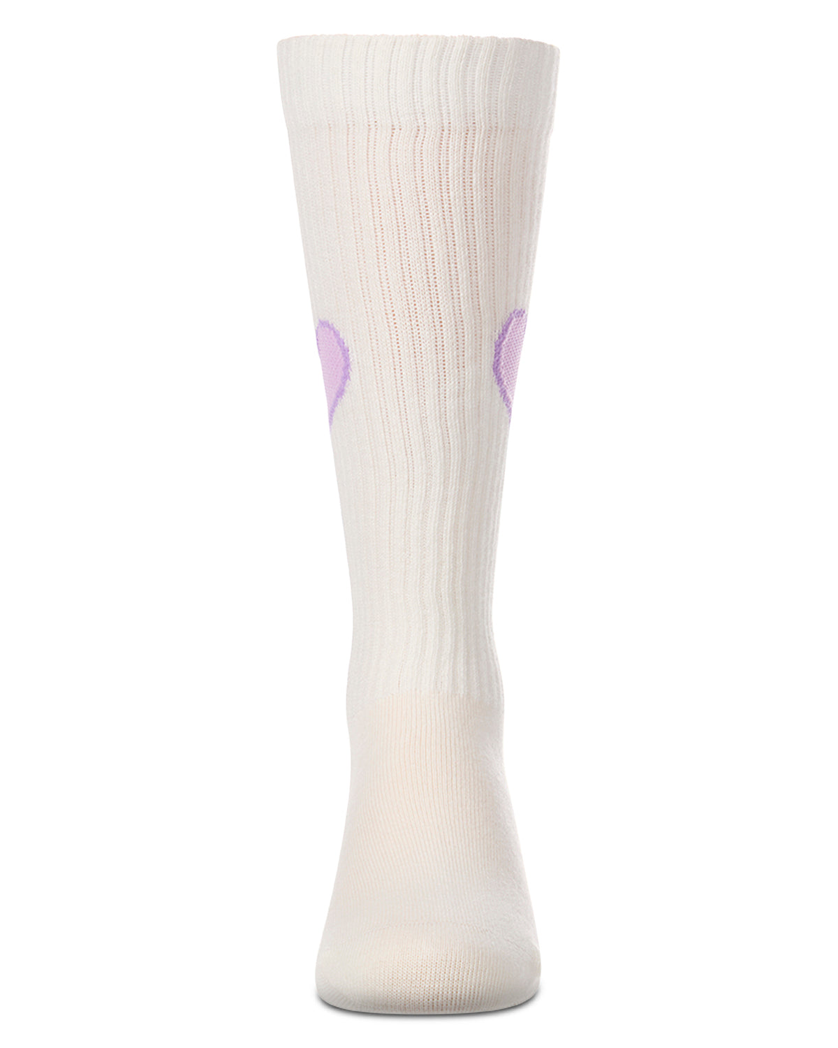 Girls "Filled Heart" Ribbed Cotton-Rich Novelty Knee High Sock