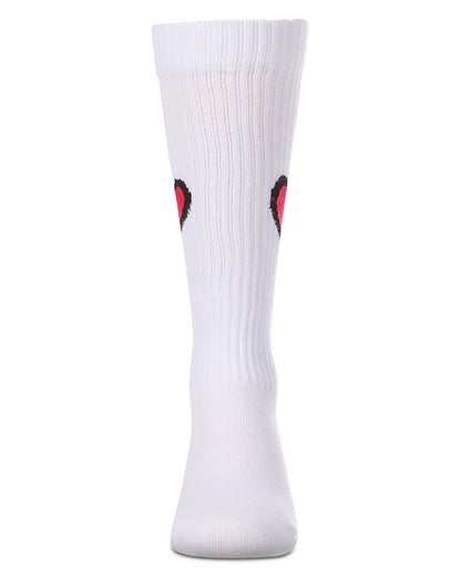 Girls "Filled Heart" Ribbed Cotton-Rich Novelty Knee High Sock