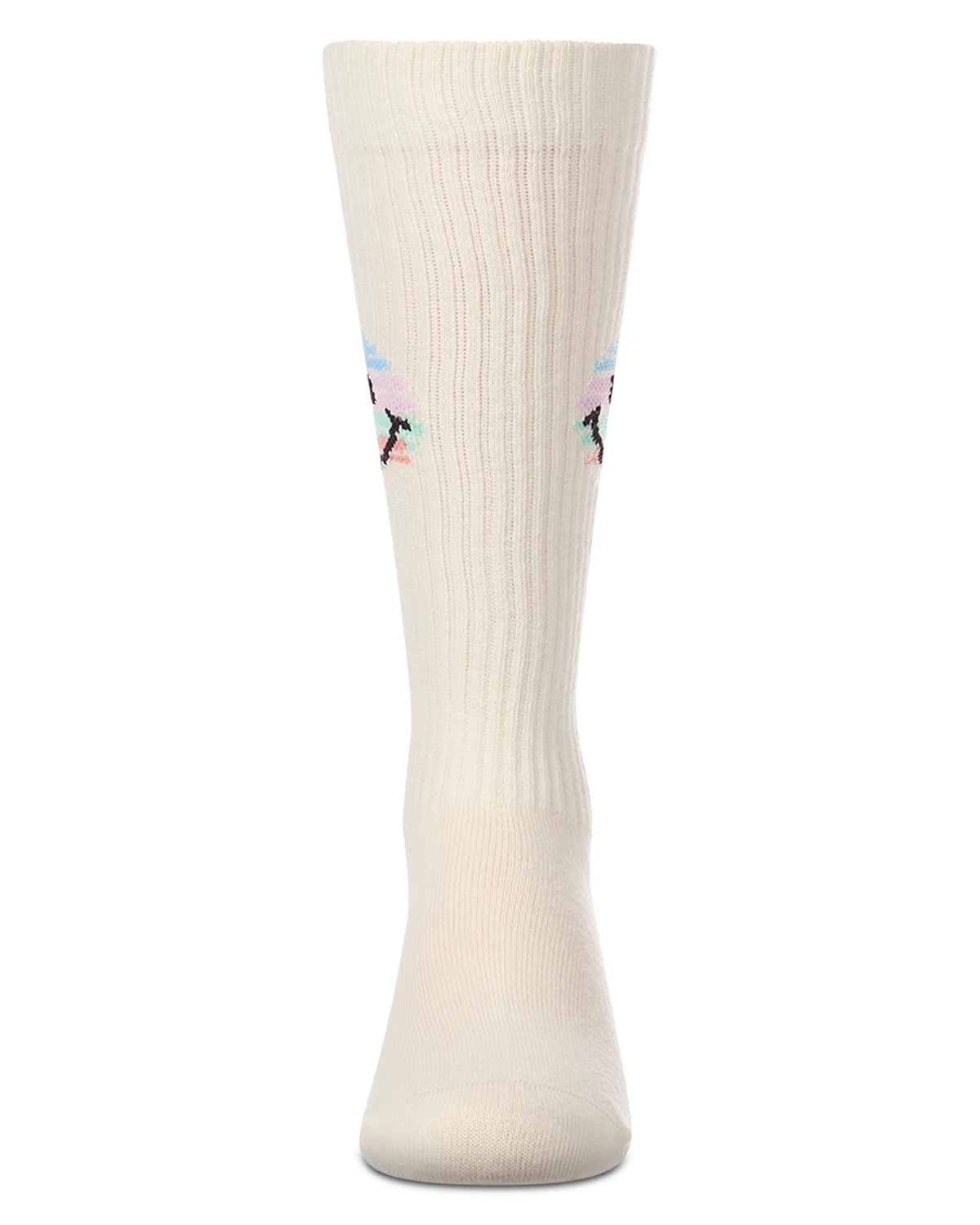 Girls "Colorful Smiley Face" Ribbed Cotton-Rich Knee High Soick