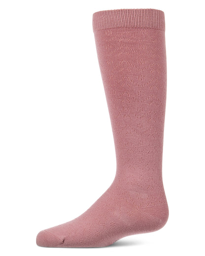 Girls Fine-Gauge Cotton-Rich Pointelle Knee High Sock