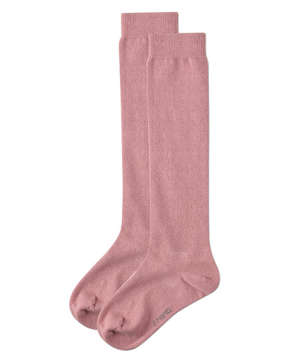 Girls Fine-Gauge Cotton-Rich Pointelle Knee High Sock