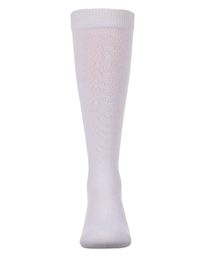 Girls Fine-Gauge Cotton-Rich Pointelle Knee High Sock