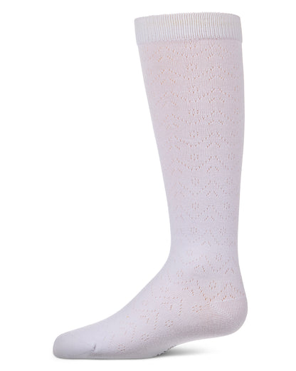 Girls Fine-Gauge Cotton-Rich Pointelle Knee High Sock