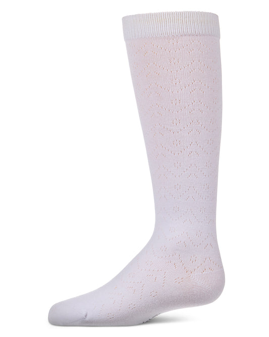 Girls Fine-Gauge Cotton-Rich Pointelle Knee High Sock