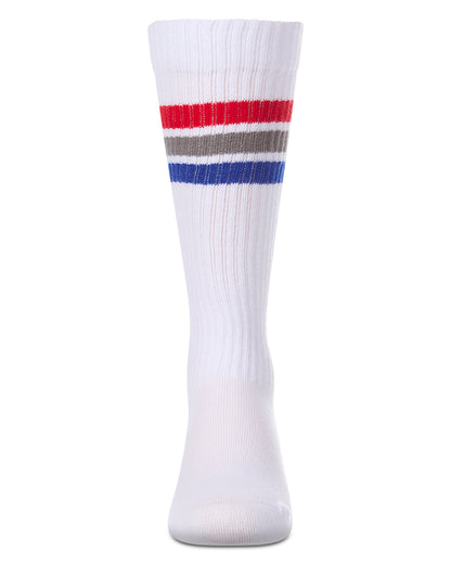 Girls Multi-Stripe Ribbed Cotton-Rich Varsity Knee High Sock