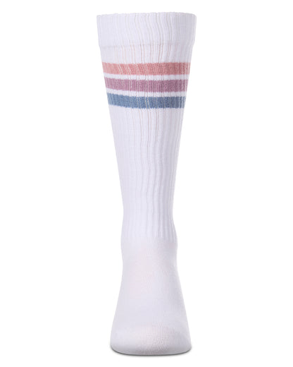 Girls Multi-Stripe Ribbed Cotton-Rich Varsity Knee High Sock
