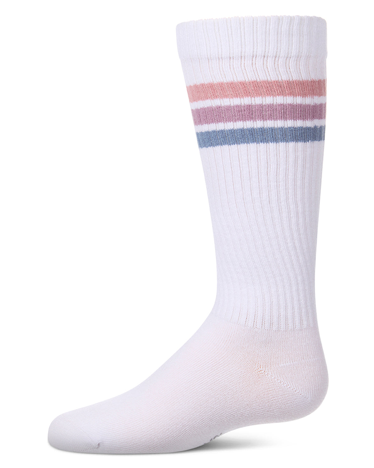 Girls Multi-Stripe Ribbed Cotton-Rich Varsity Knee High Sock