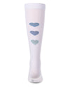 Girls "Triple Heart" Cotton-Rich Mini-Ribbed Heart-Themed Knee High Sock