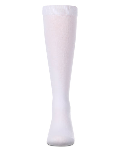 Girls "Triple Heart" Cotton-Rich Mini-Ribbed Heart-Themed Knee High Sock