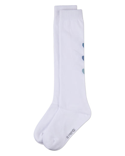 Girls "Triple Heart" Cotton-Rich Mini-Ribbed Heart-Themed Knee High Sock