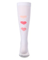Girls "Triple Heart" Cotton-Rich Mini-Ribbed Heart-Themed Knee High Sock