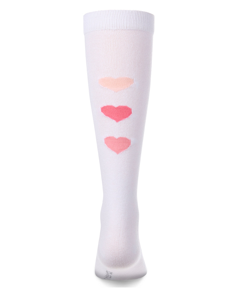 Girls "Triple Heart" Cotton-Rich Mini-Ribbed Heart-Themed Knee High Sock
