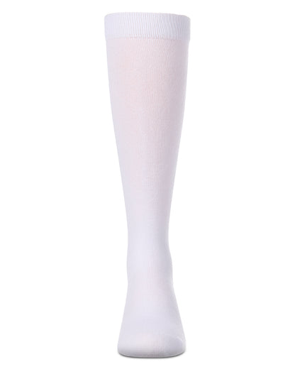 Girls "Triple Heart" Cotton-Rich Mini-Ribbed Heart-Themed Knee High Sock