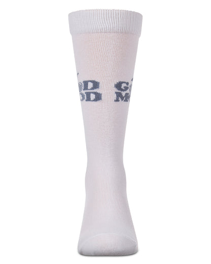 Girls "Good Mood" Mini-Ribbed Cotton-Rich Knee High Sock