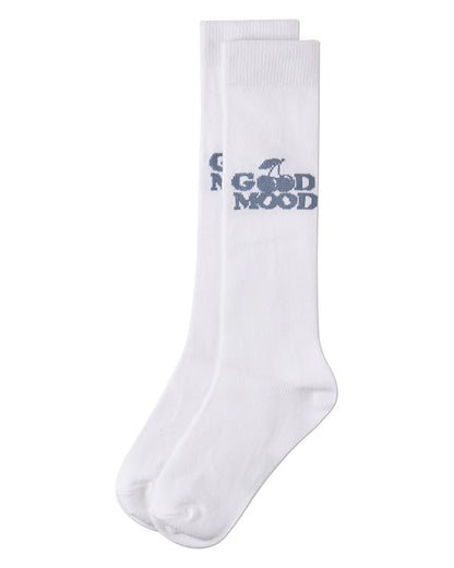 Girls "Good Mood" Mini-Ribbed Cotton-Rich Knee High Sock