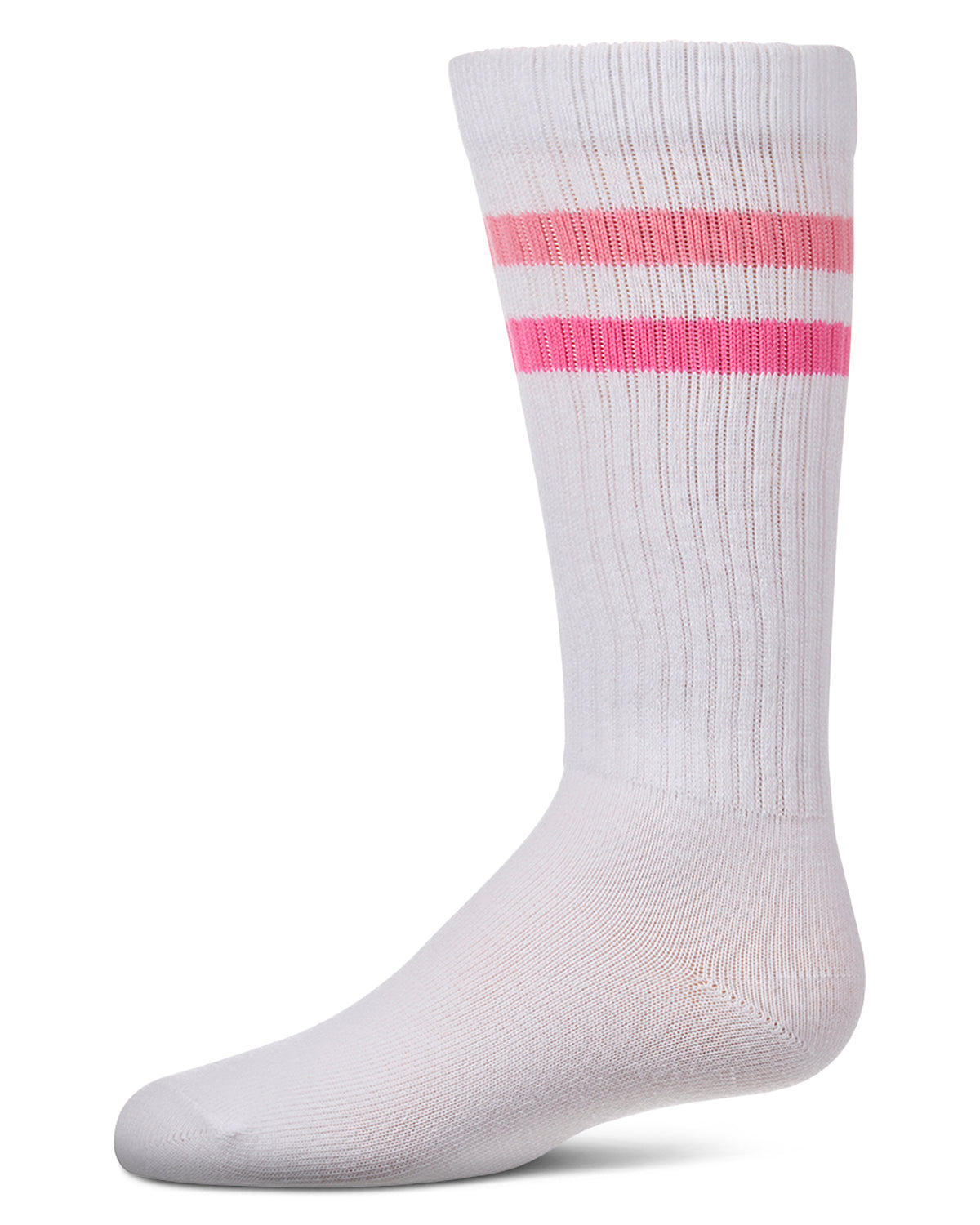 Girls Double Stripe Ribbed Cotton-Blend Varsity Knee High Sock