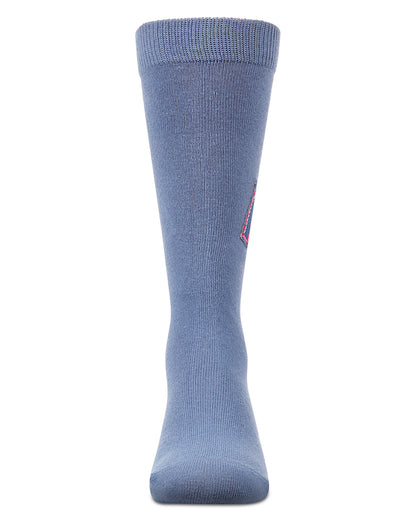 Girls Denim M-Patch Cotton-Rich Fine-Gauge Knee High Sock