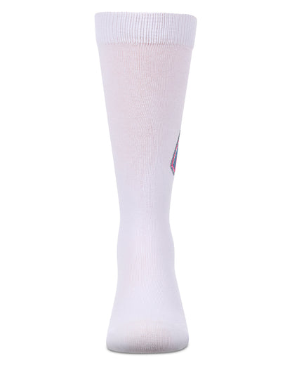 Girls Denim M-Patch Cotton-Rich Fine-Gauge Knee High Sock