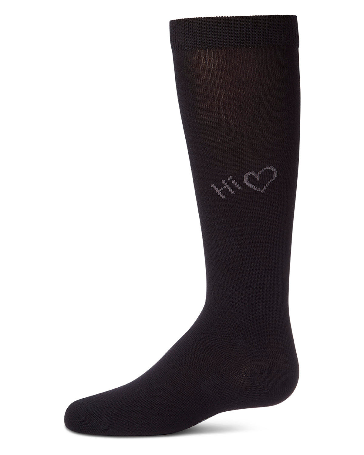 Girls "HI!"-Graphic Cotton-Rich Fine-Gauge Knee High Sock
