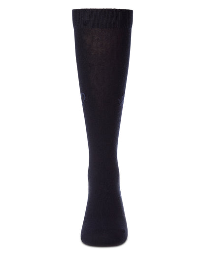 Girls "HI!"-Graphic Cotton-Rich Fine-Gauge Knee High Sock
