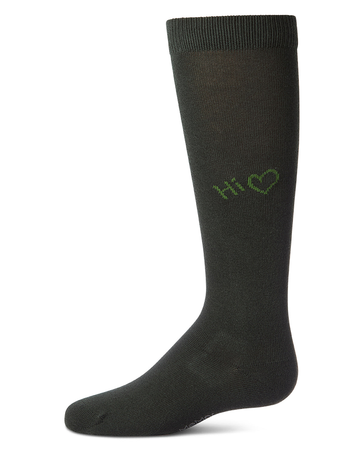 Girls "HI!"-Graphic Cotton-Rich Fine-Gauge Knee High Sock