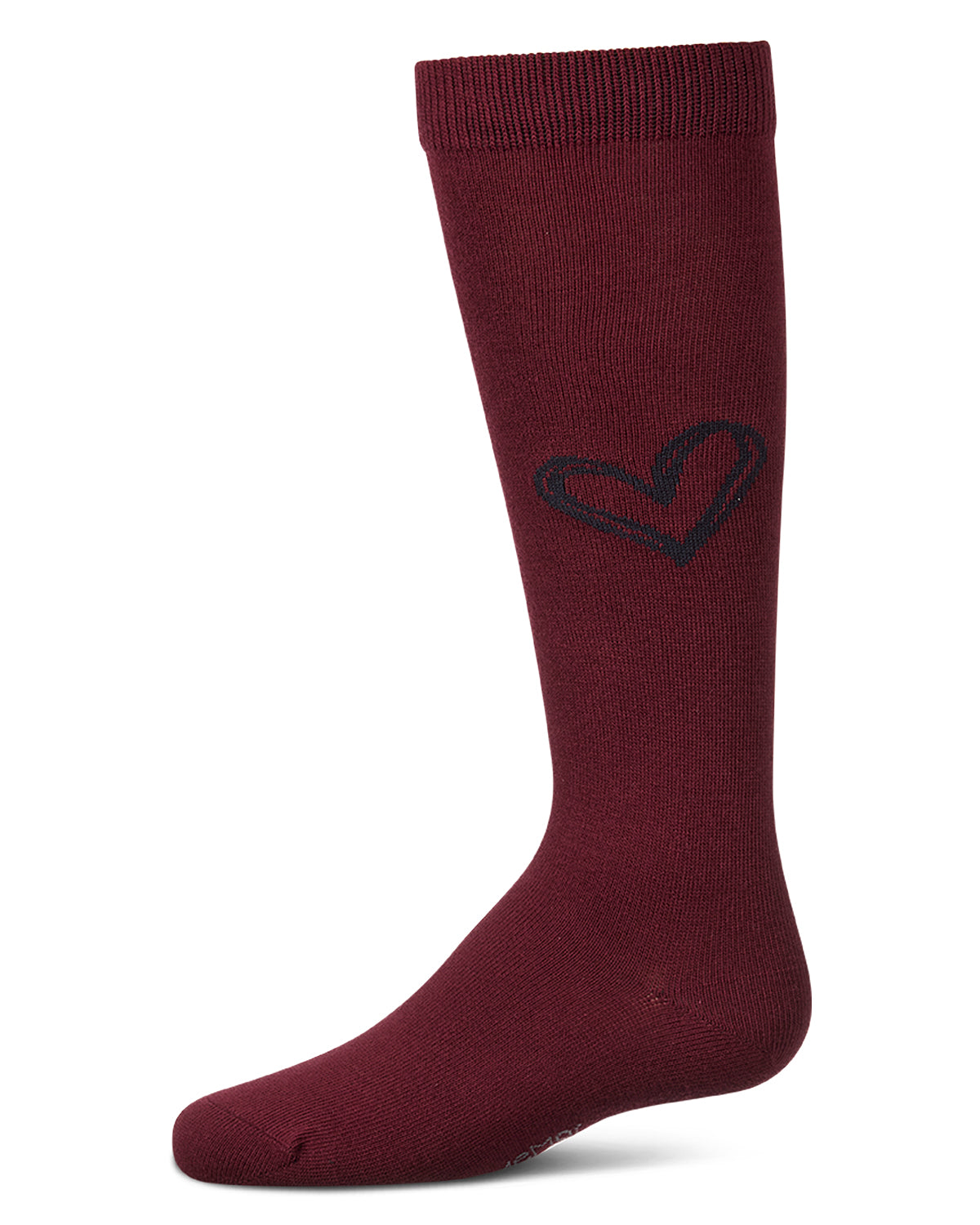 Girls "Heart Pop" Cotton-Rich Mini-Ribbed Knee High Sock