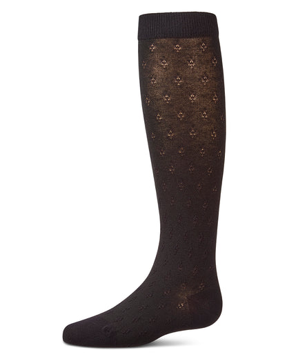 Girls "Tiny Bloom" Cotton-Rich Pointelle Fine-Gauge Knee High Sock