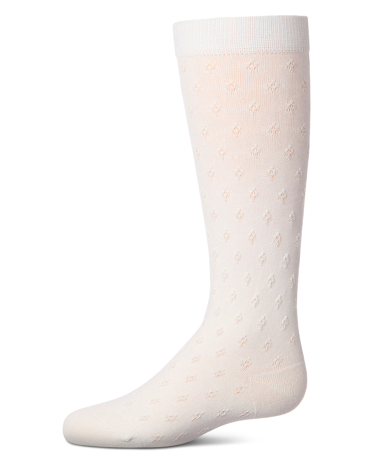 Girls "Tiny Bloom" Cotton-Rich Pointelle Fine-Gauge Knee High Sock