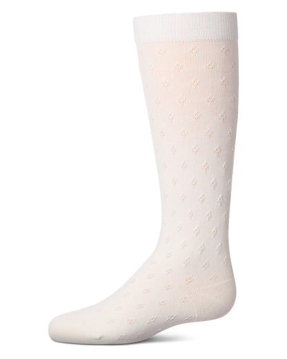 Girls "Tiny Bloom" Cotton-Rich Pointelle Fine-Gauge Knee High Sock