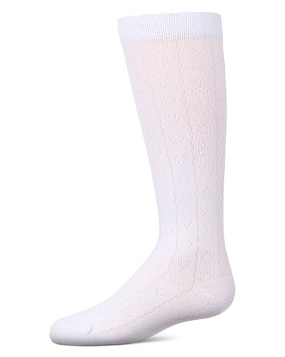 Girls "Dainty Hearts" Cotton-Rich Pointelle Knee High Sock