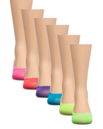 Girls Microfiber Liner Socks 6-Pack : Color: Neon Brights
