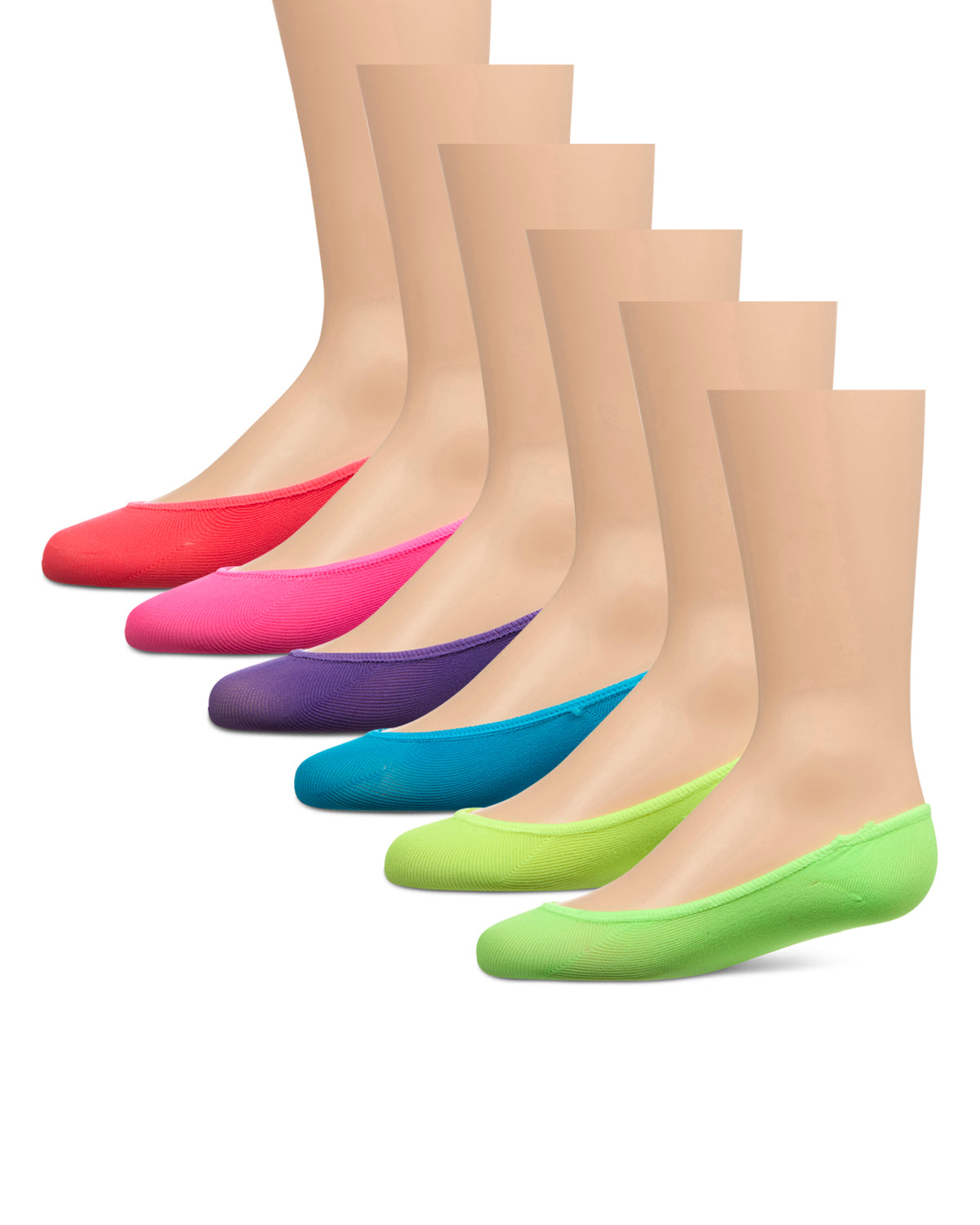 Girls Microfiber Liner Socks 6-Pack : Color: Neon Brights