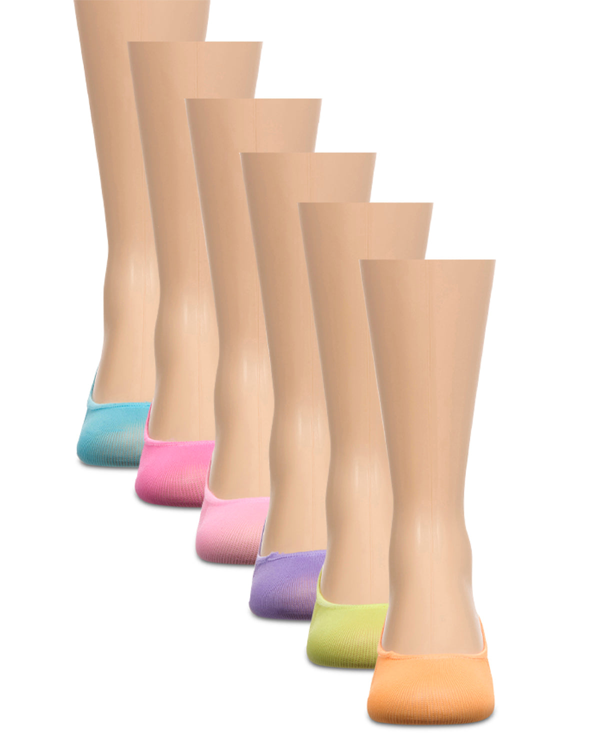 Girls Microfiber Liner Socks 6-Pack : Color: Pastel Brights